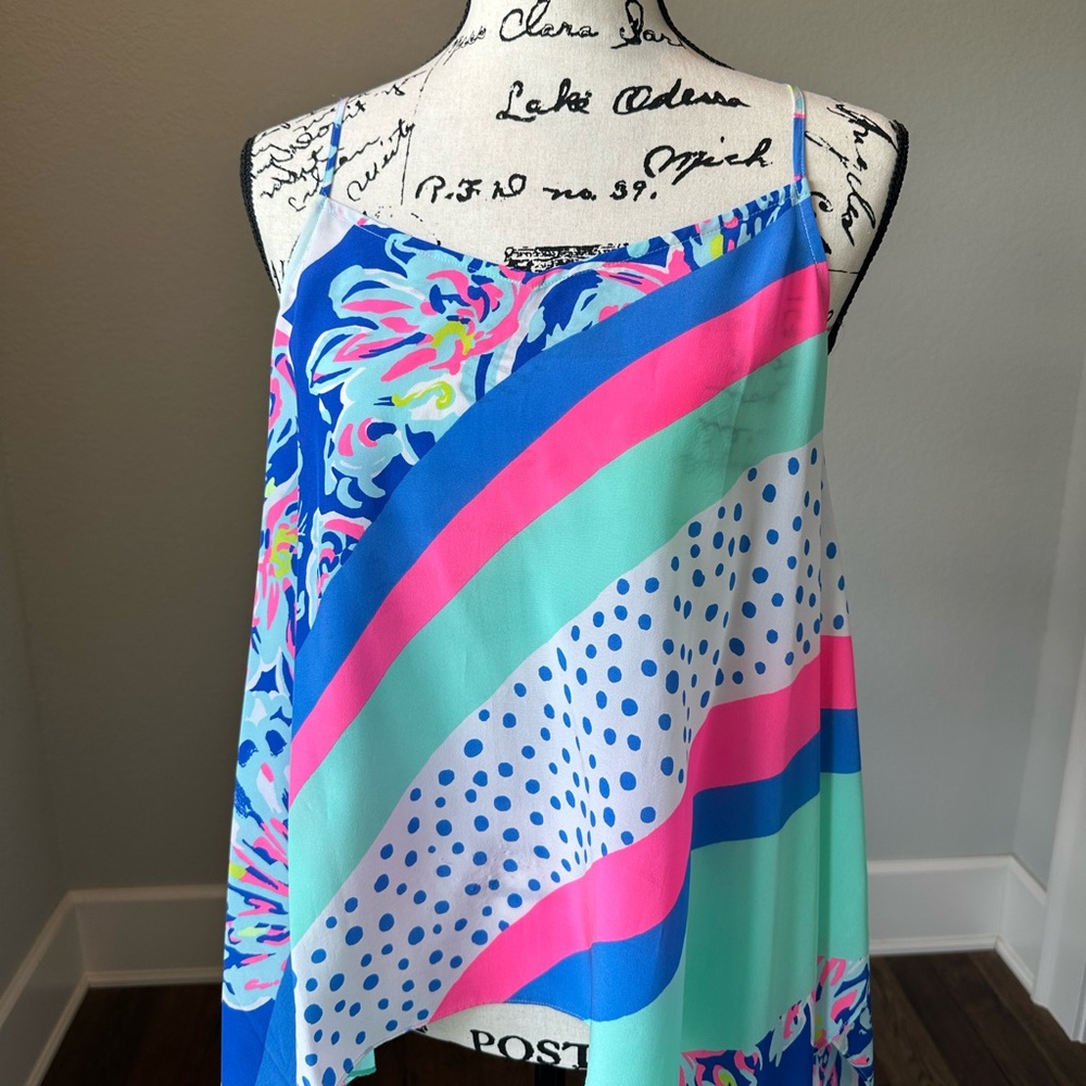 Lilly Pulitzer Vibrant Pink and Blue Top